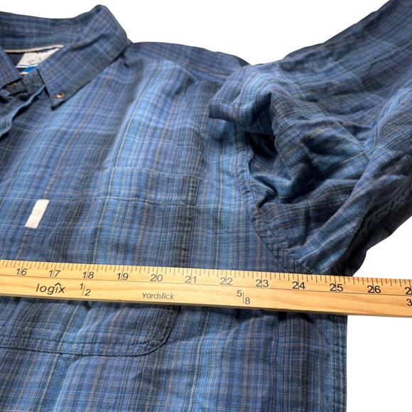 Columbia Sportswear Mens XL Blue Plaid Long Sleeve Button Down Shirt AM7517 - Picture 5 of 8
